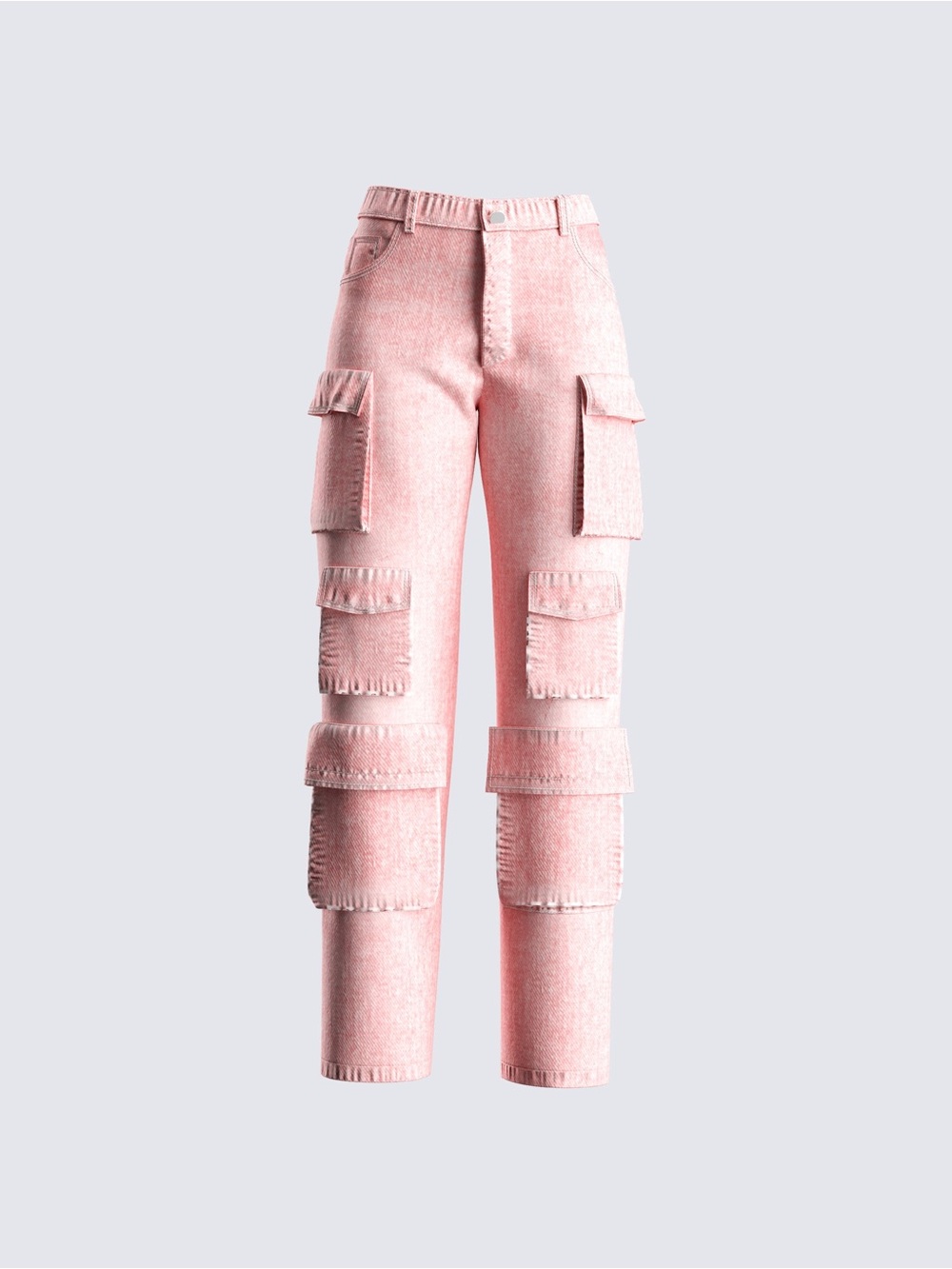 Pink Acid Wash Cargo Pocket Jeans FINESSE Size Small